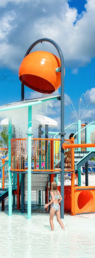 a water park with a slide
