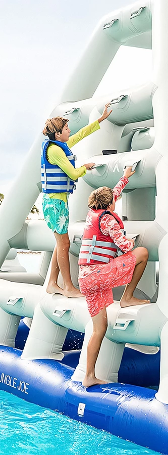 a couple of people wearing life jackets