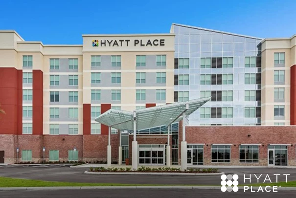 a building with a glass front entrance