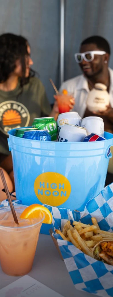 a bucket of cans and cans