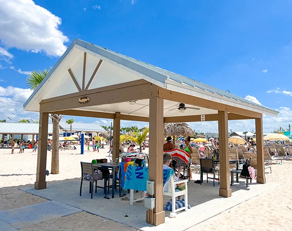 a shelter on a beach