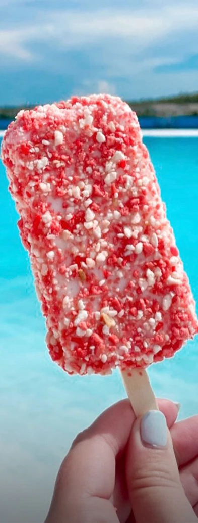 a close up of a popsicle