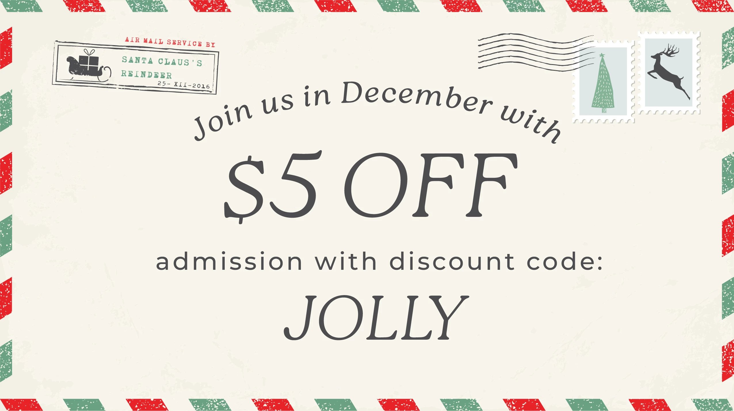 a white envelope with green and red stripes