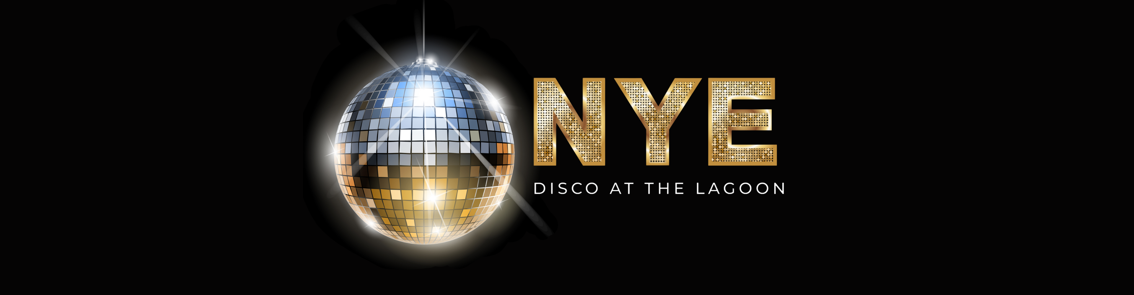 a disco ball with text