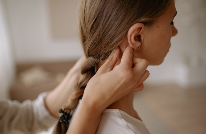 a woman with braided hair
