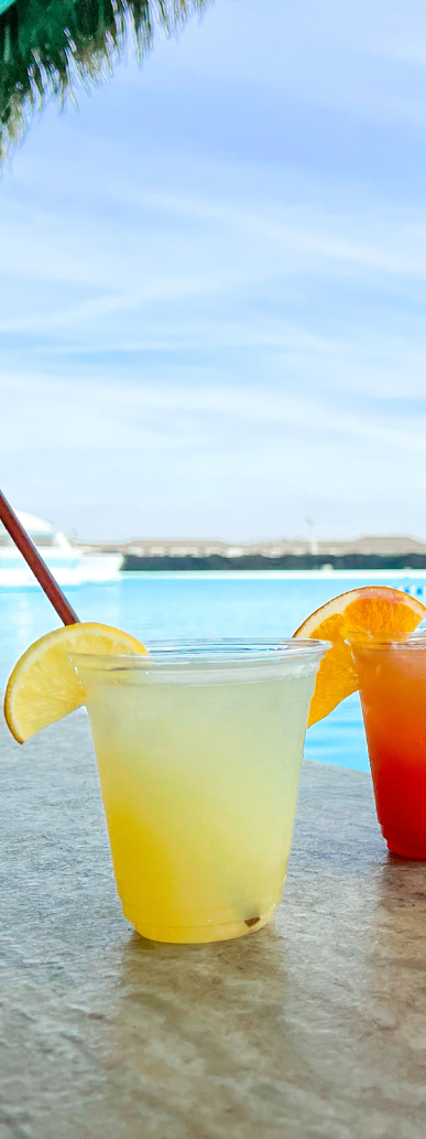 two drinks on a table