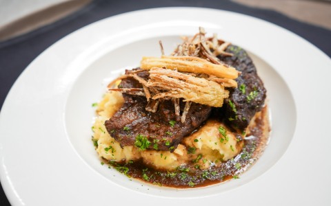 a plate of food on a table