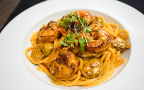 a plate of food on a table
