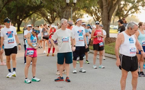 a group of people in running gear