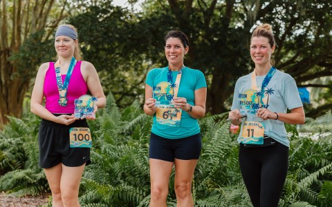 a group of women wearing matching outfits