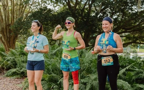 a group of women wearing matching outfits