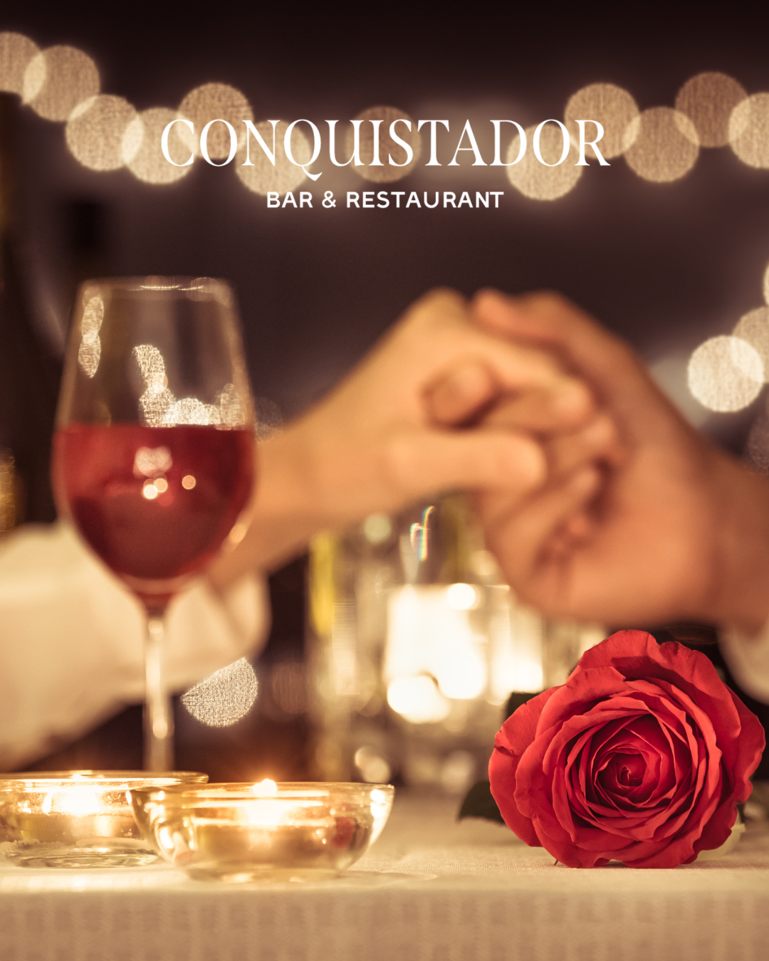 a rose and a glass of wine