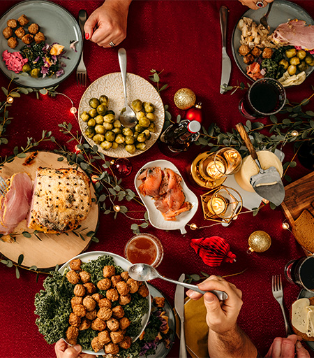 a table with food on it