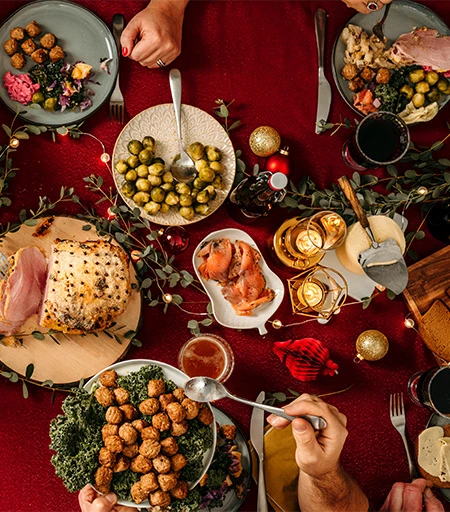 a table with food on it