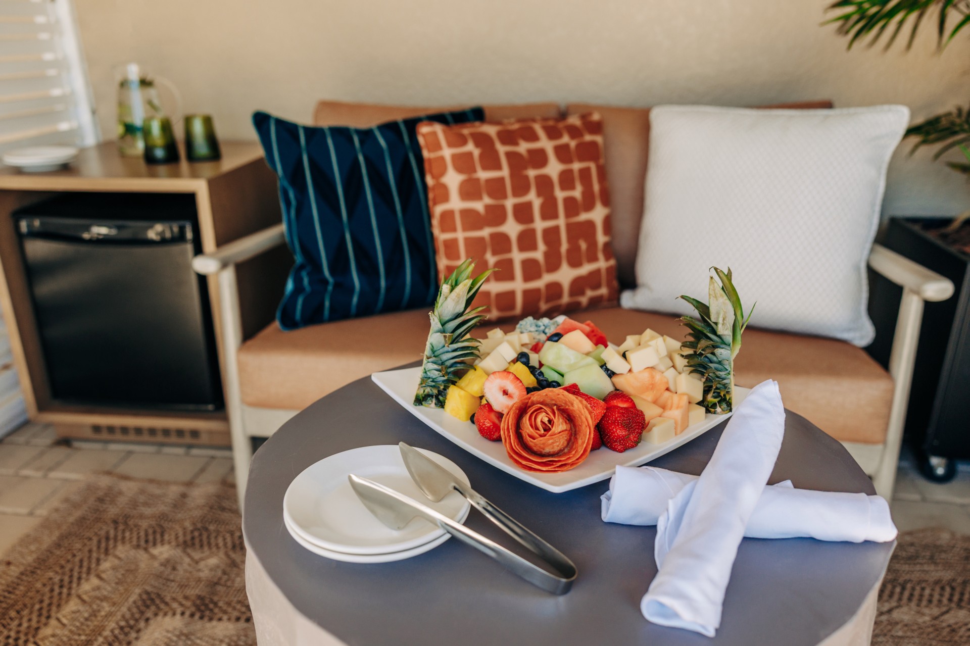 a plate of fruit on a table