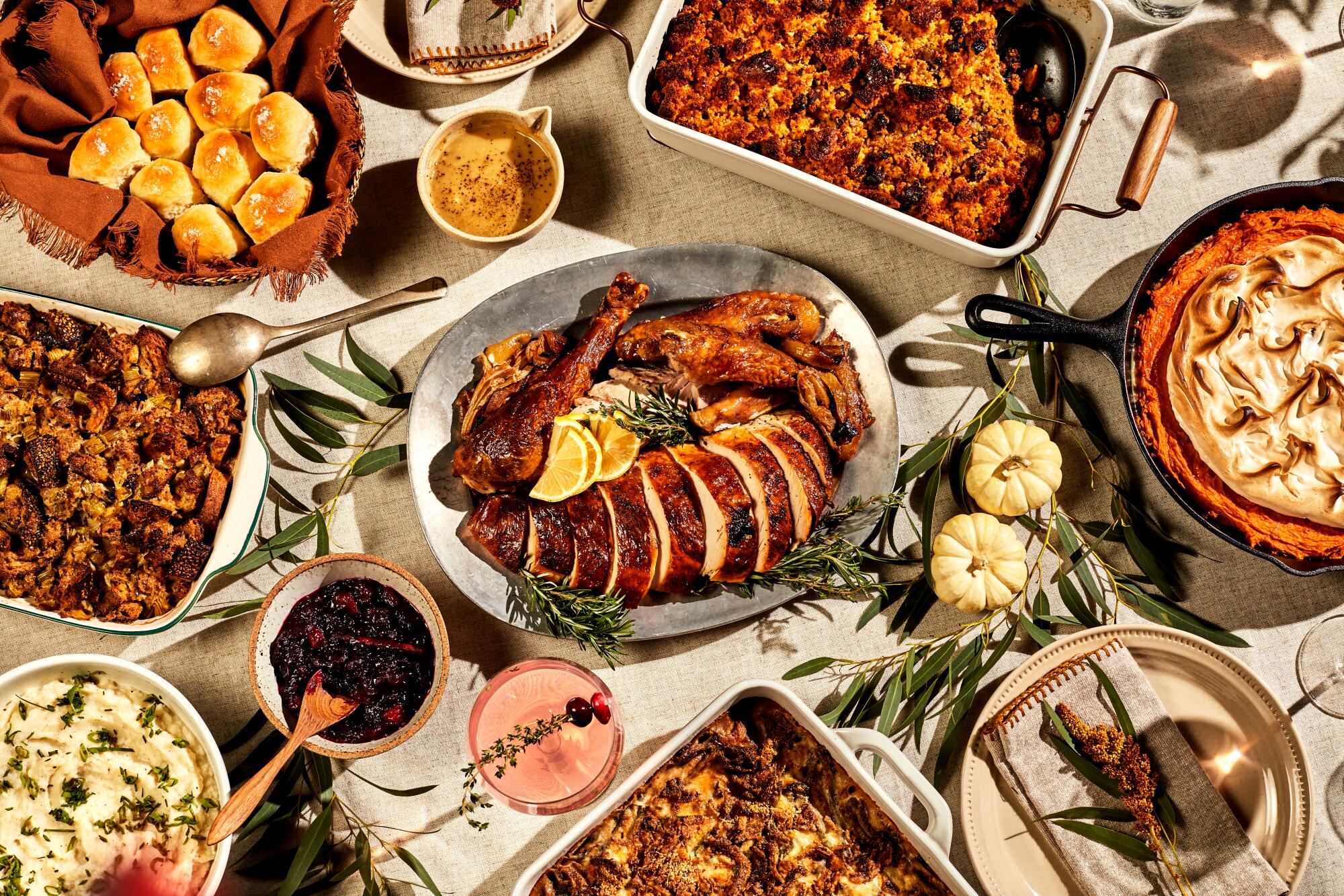 a table with food on it