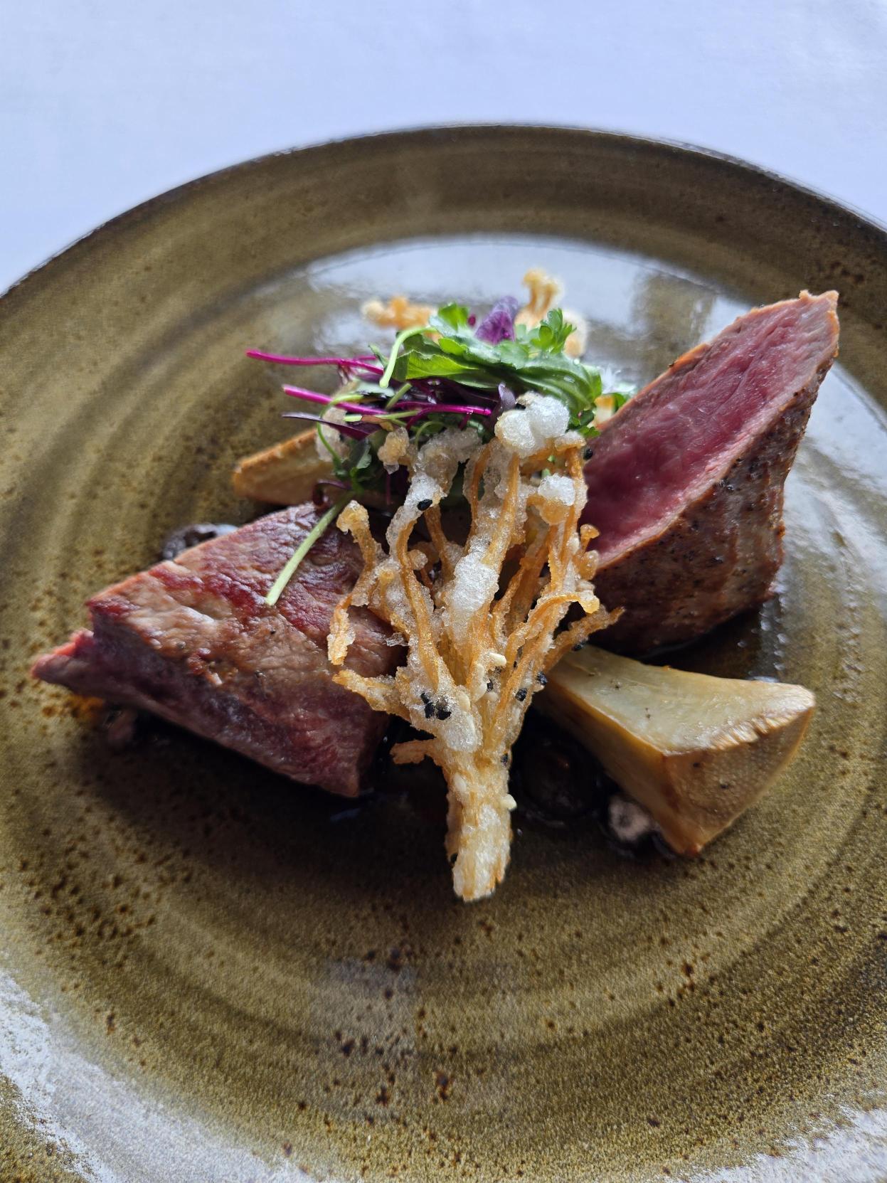 a plate of food on a table