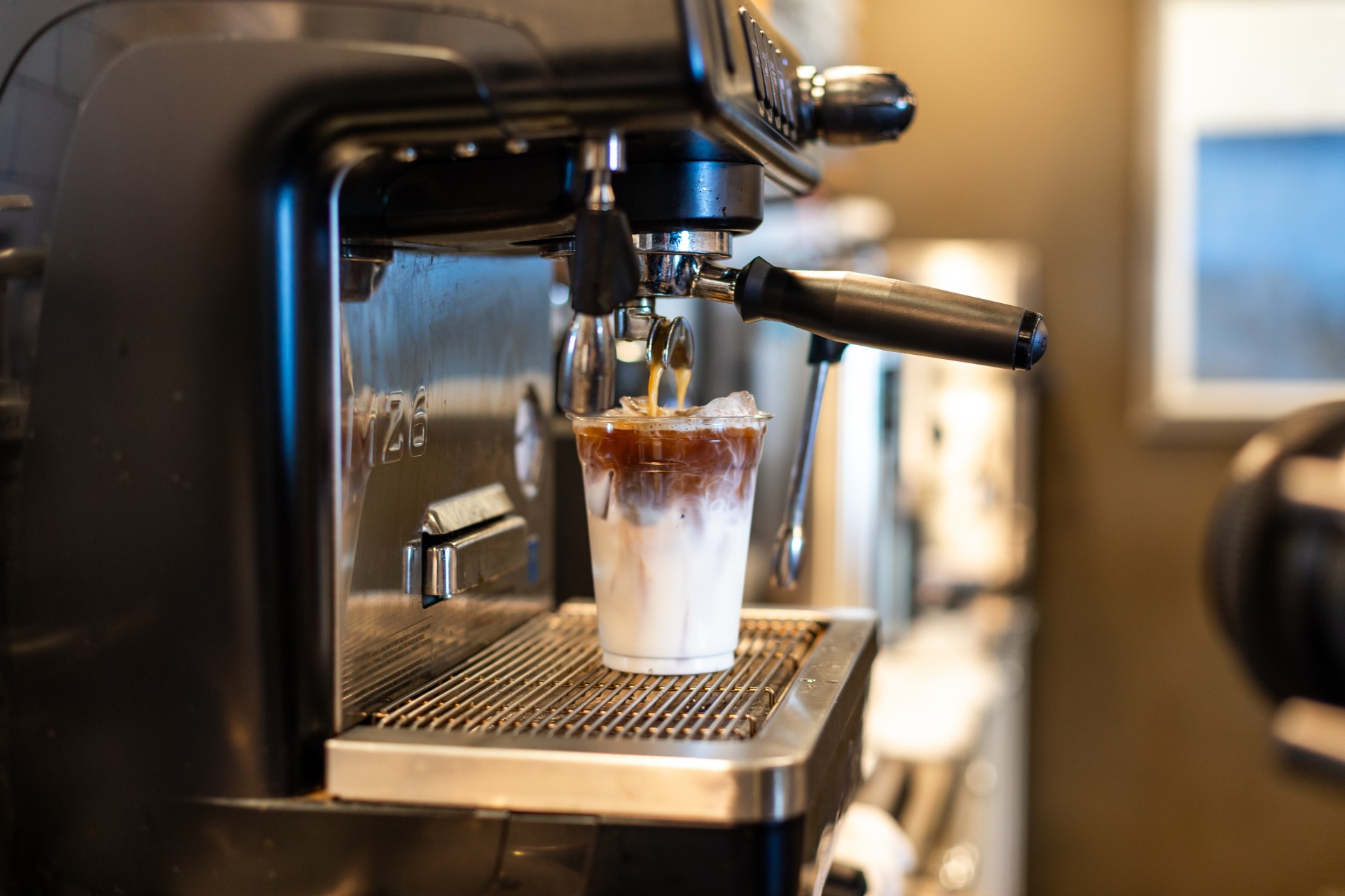 a coffee machine making a drink