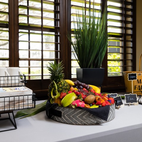 a basket of fruit on a table