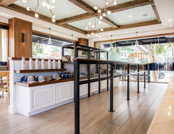 a room with a wood floor and a wood ceiling