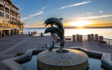 a statue of dolphins in a fountain