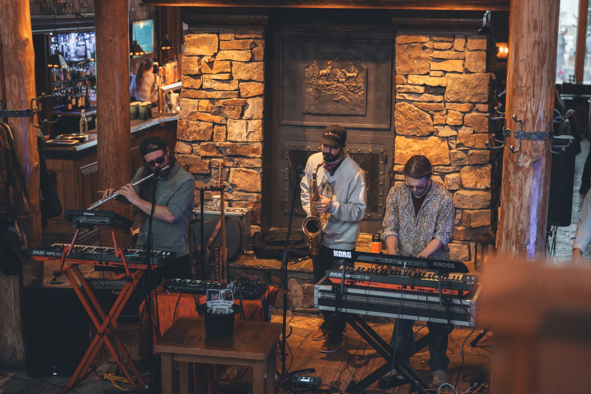 a group of men playing instruments