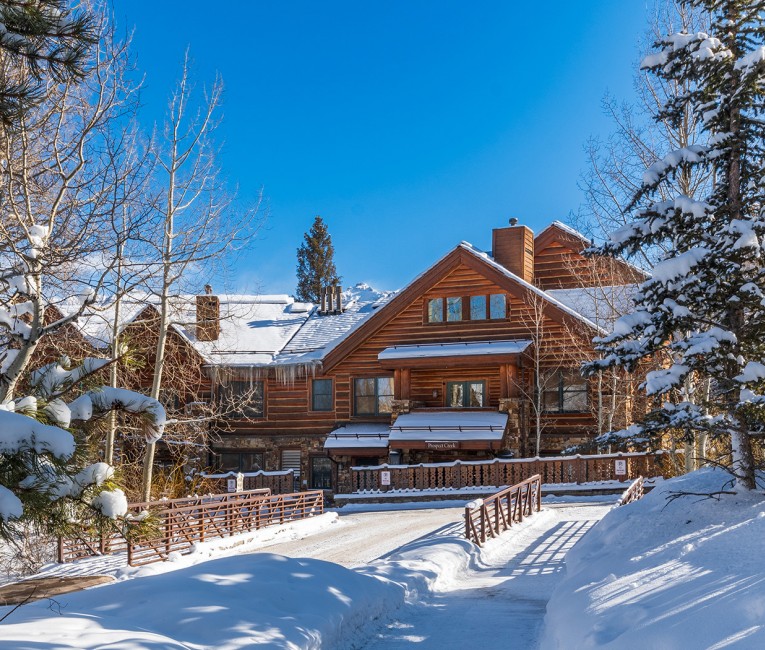 the snow covered roads to the main lodge