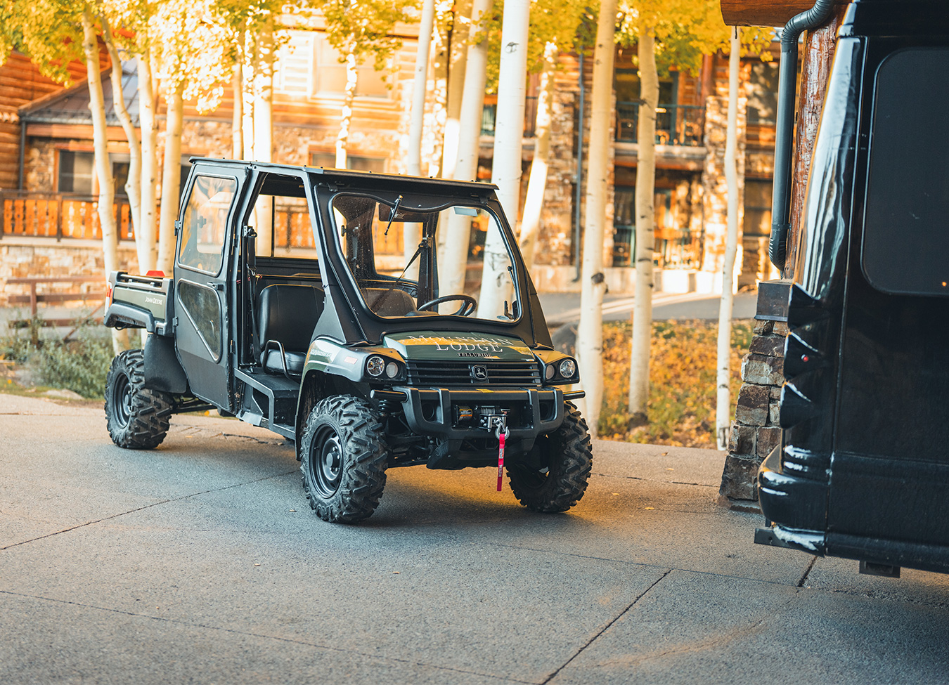 a vehicle parked outside a building