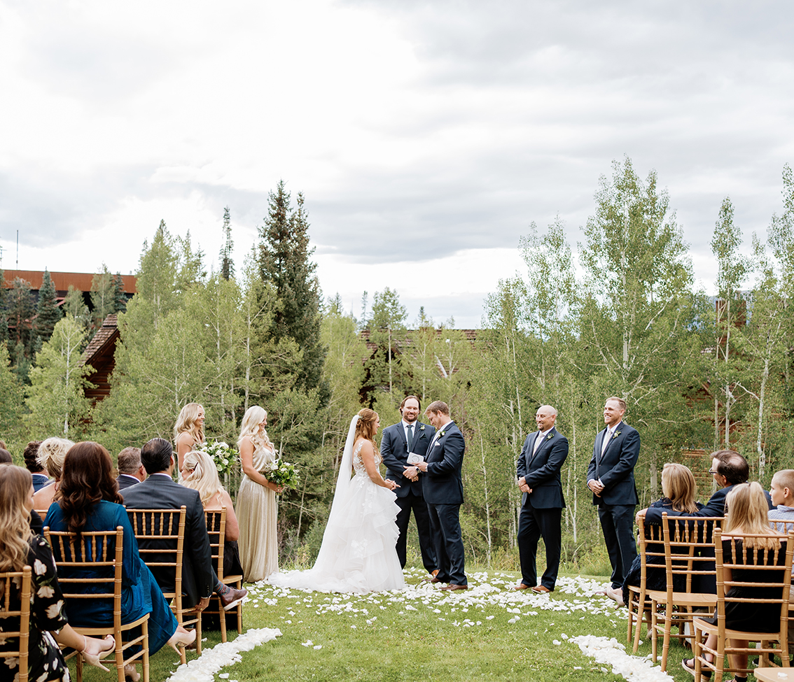 a wedding party in a park