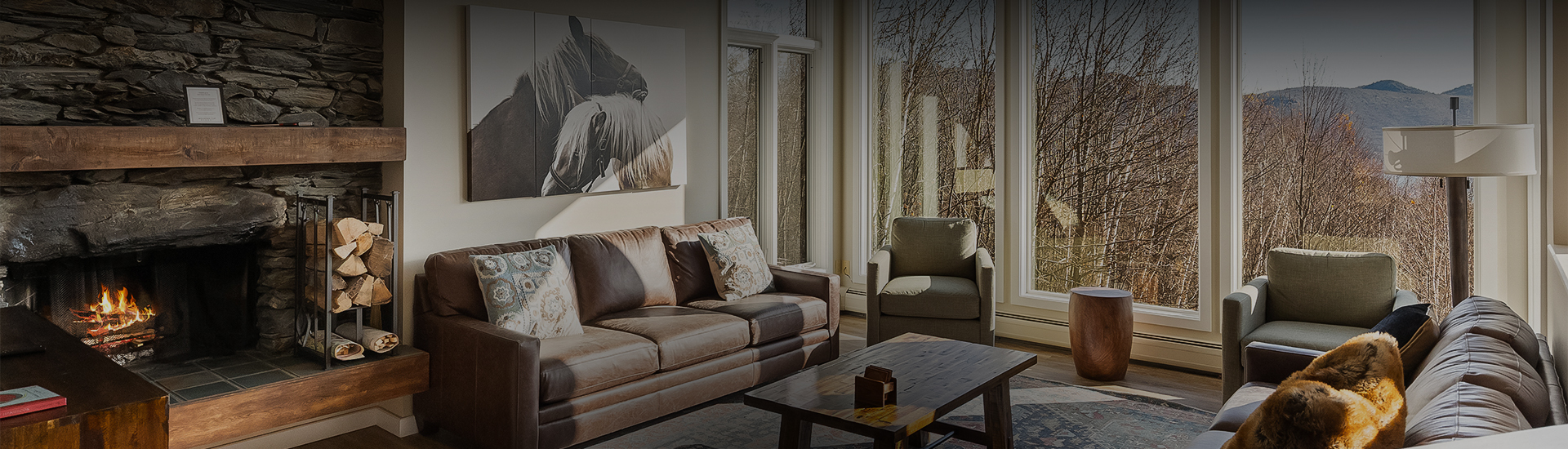 a living room with a couch and a coffee table