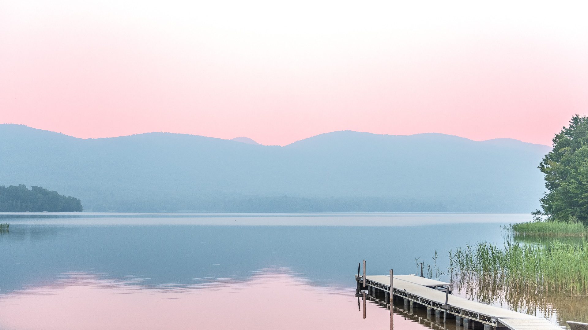 a dock on a lake