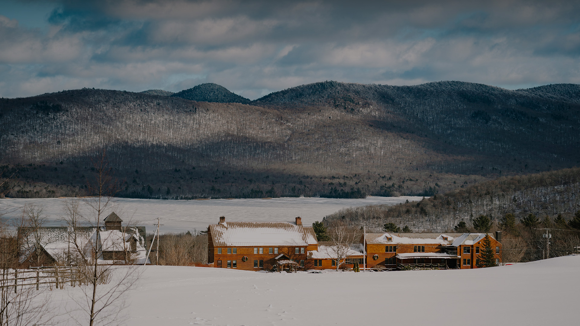 a house in a snowy landscape