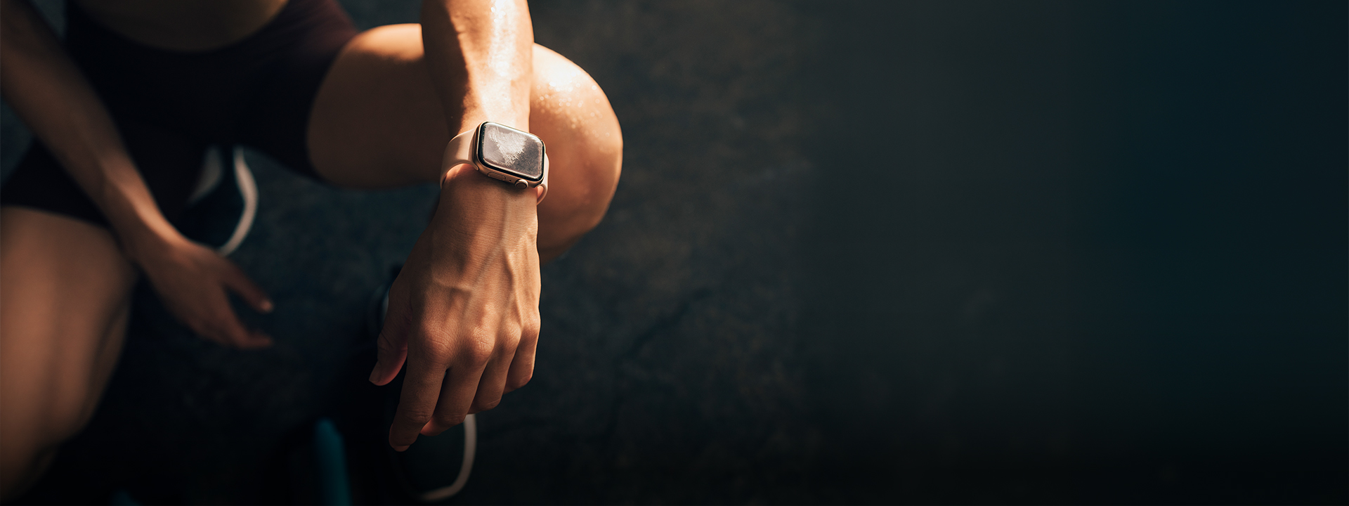 a person wearing a smart watch