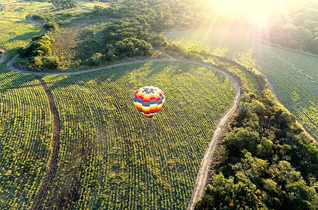 a hot air balloon in the sky