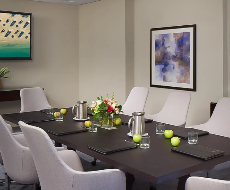 a conference room with chairs and a table