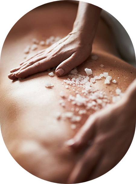 a person's hands on a body