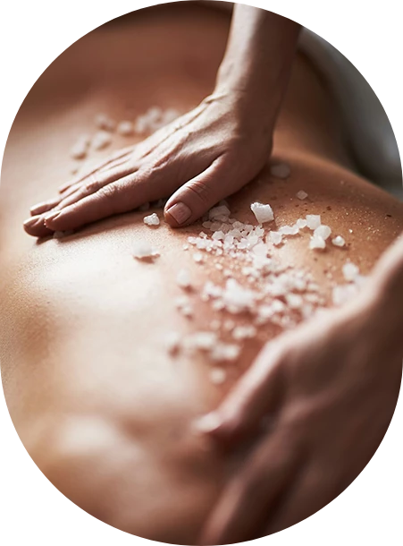 a person's hands on a body