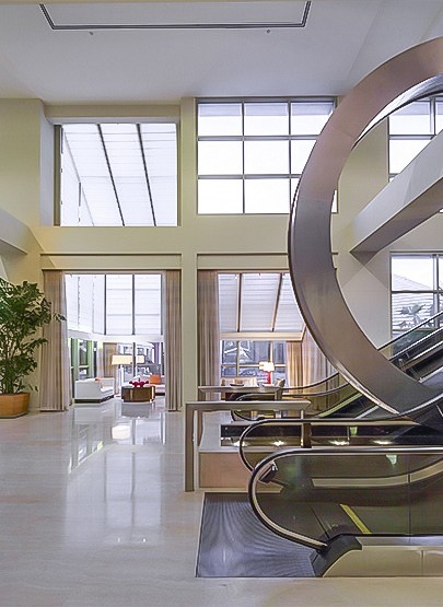 a escalator in a building