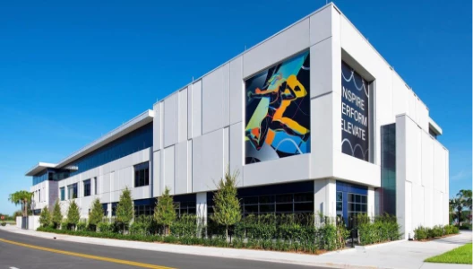 a building with a large mural on the side