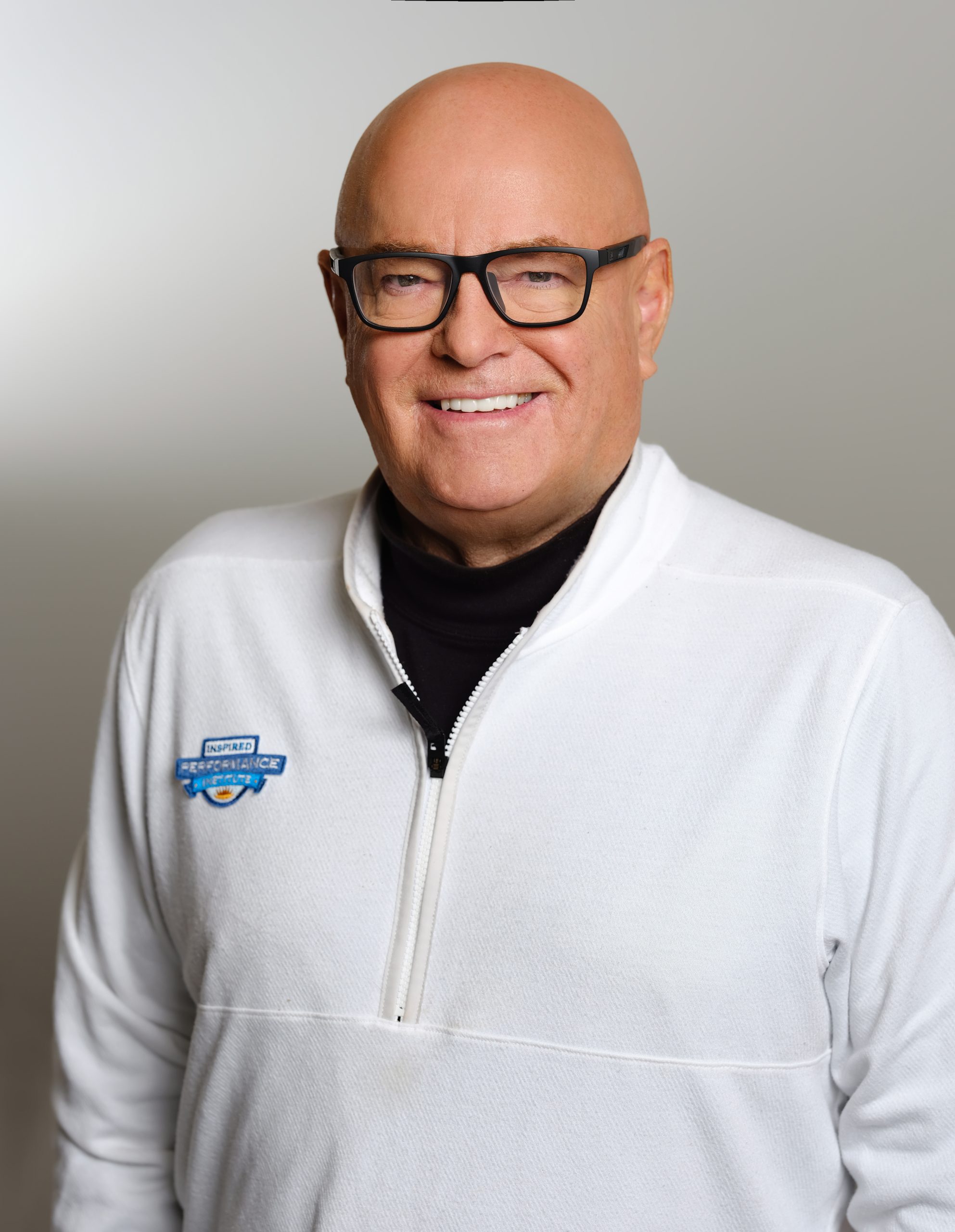 a man in a white jacket