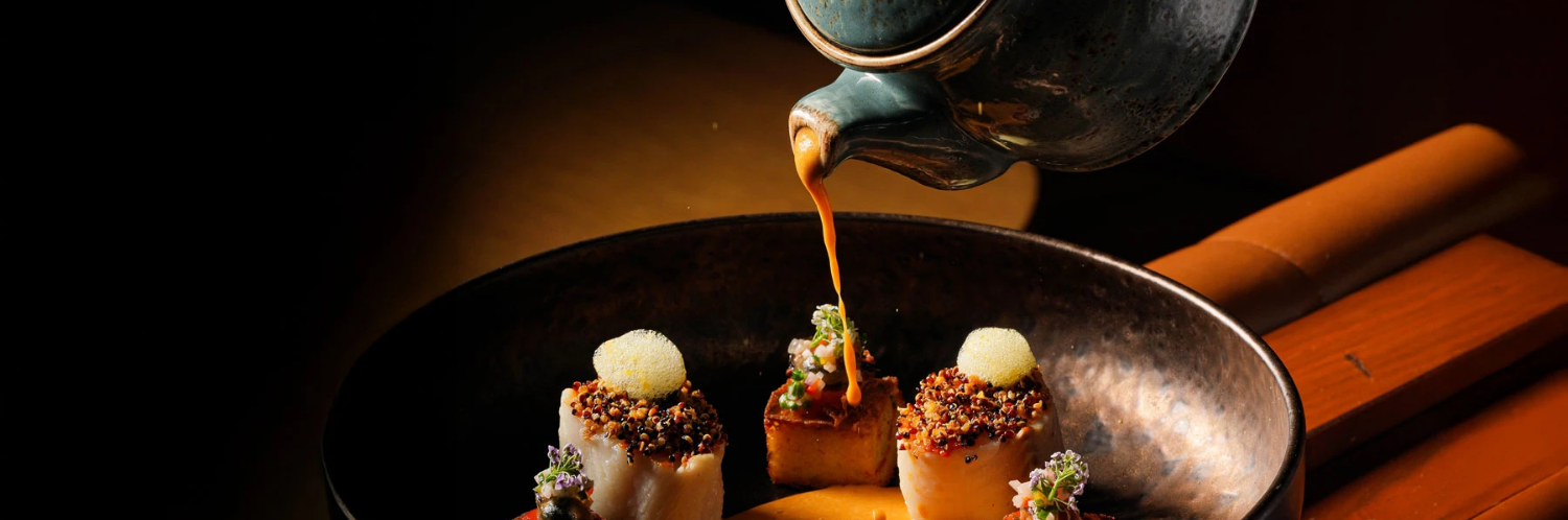 a close up of food