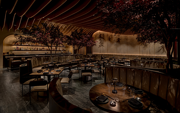 a restaurant with tables and chairs