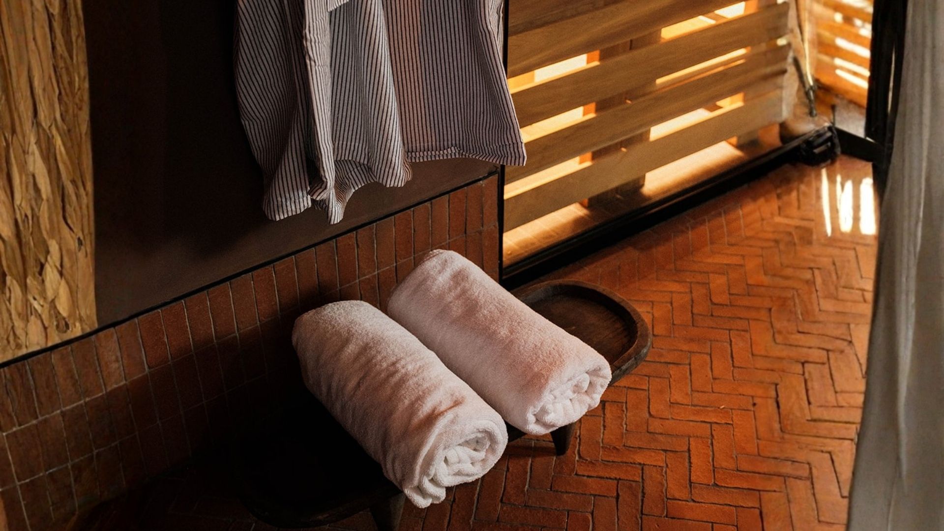 a towel on a rack