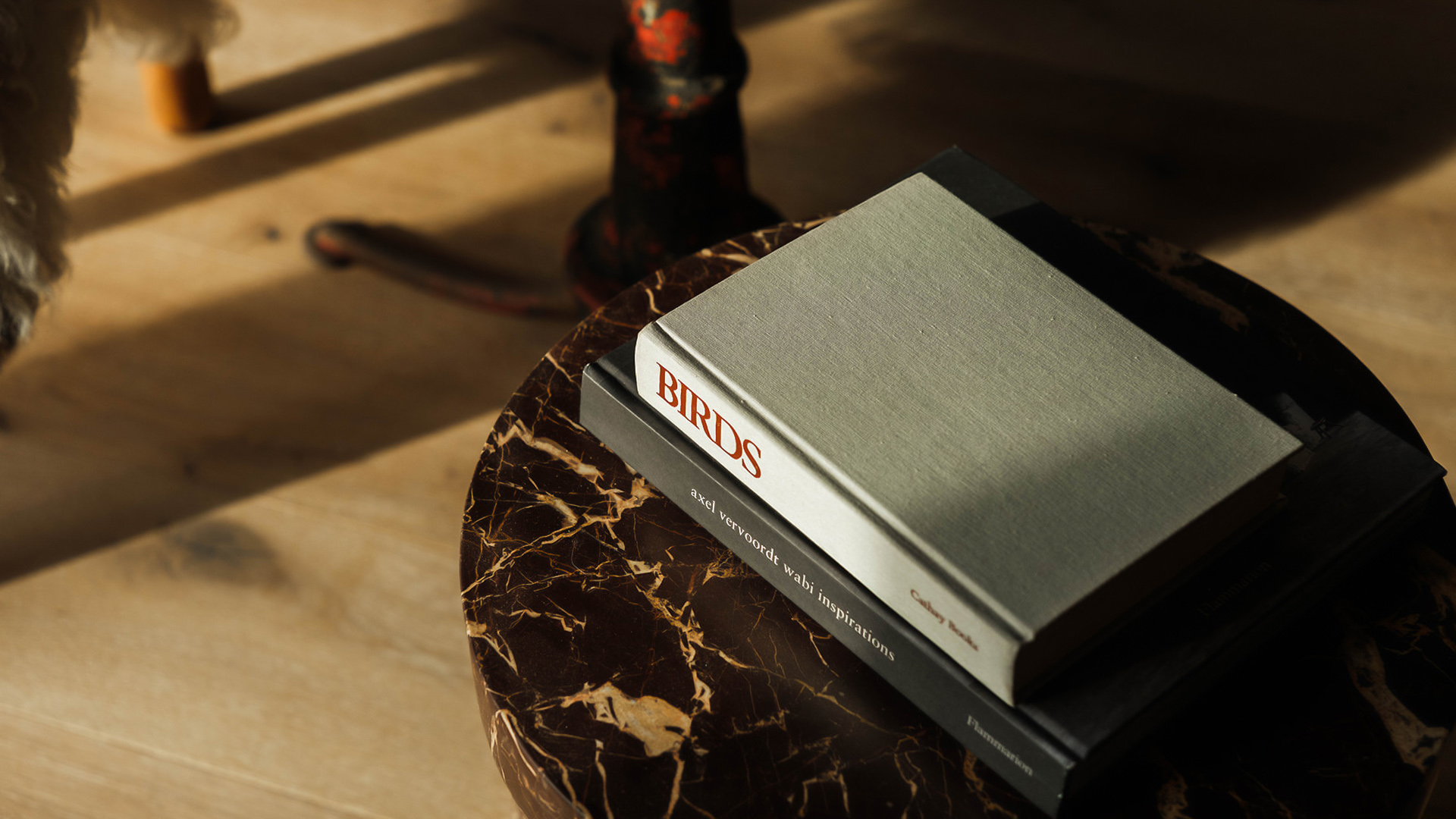 a stack of books on a table