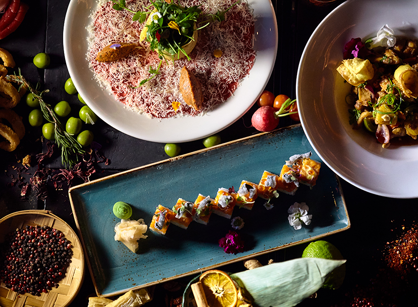 a plate of food on a table