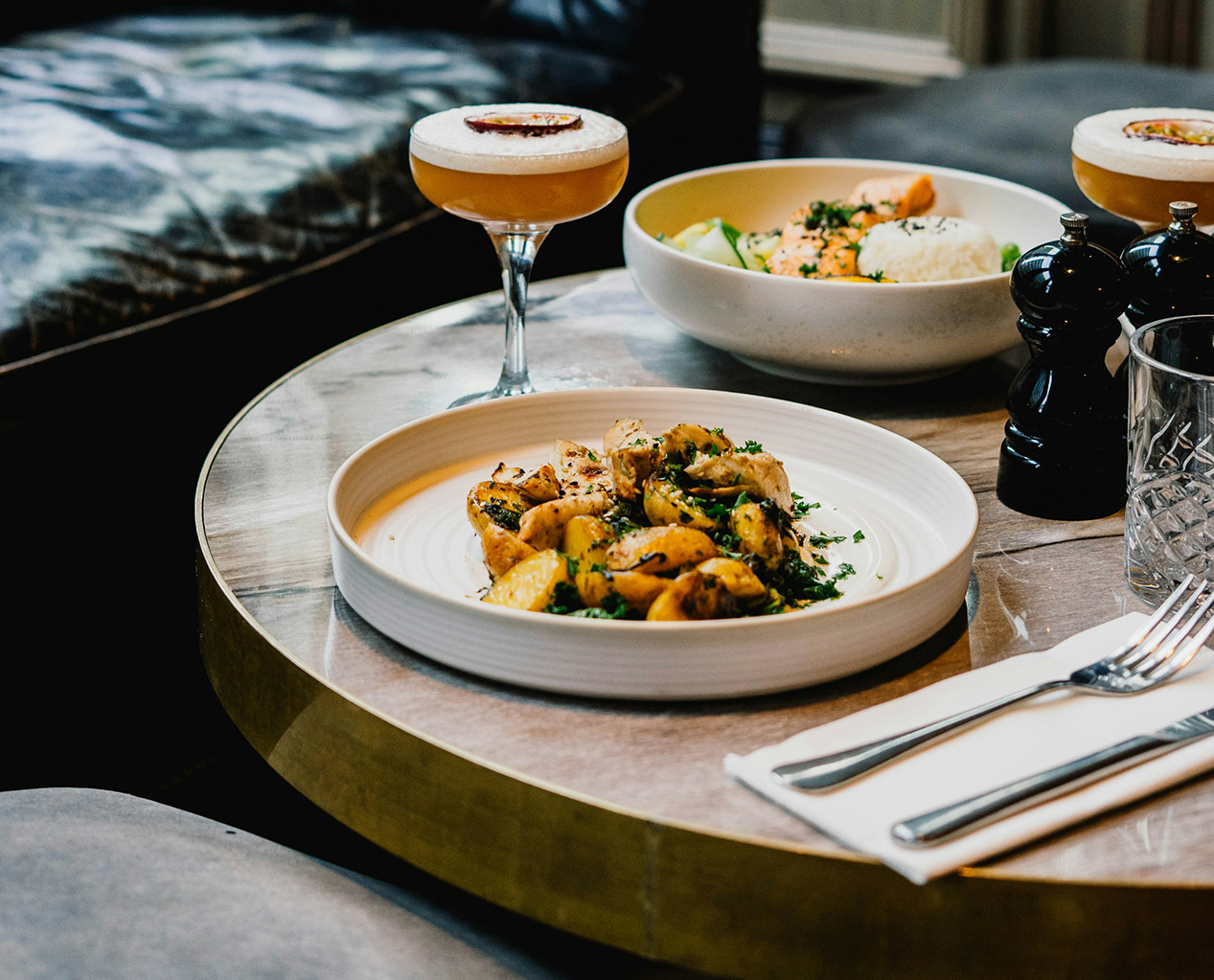 a plate of food on a table