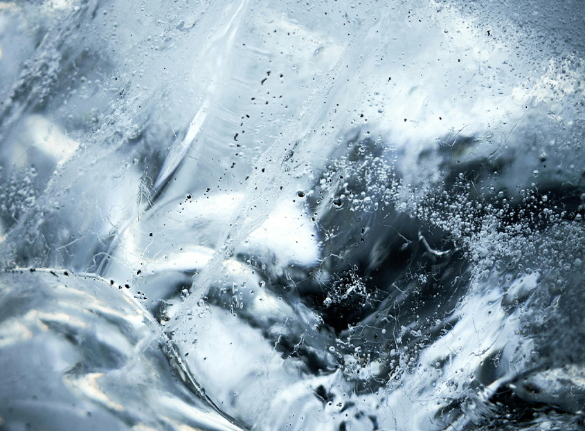 a close up of ice