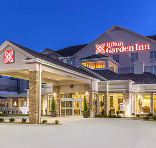 Hilton Garden Inn with a large entrance
