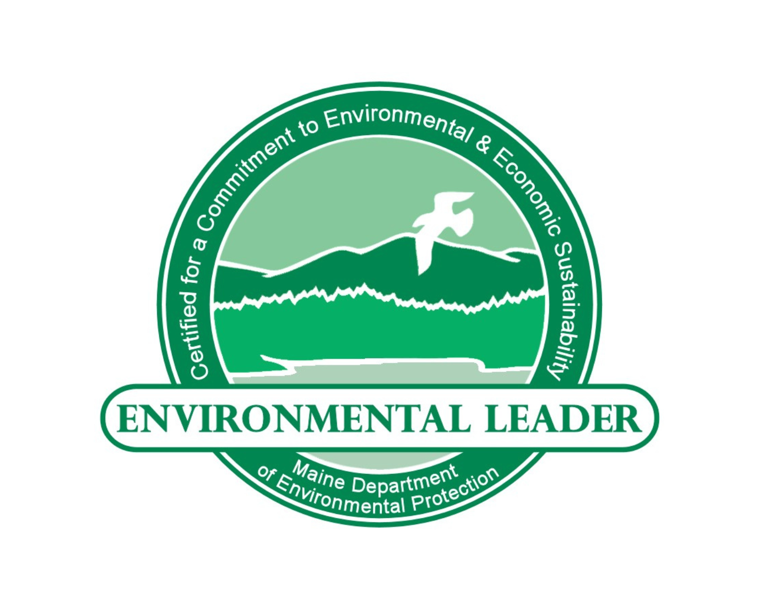 a green and white logo