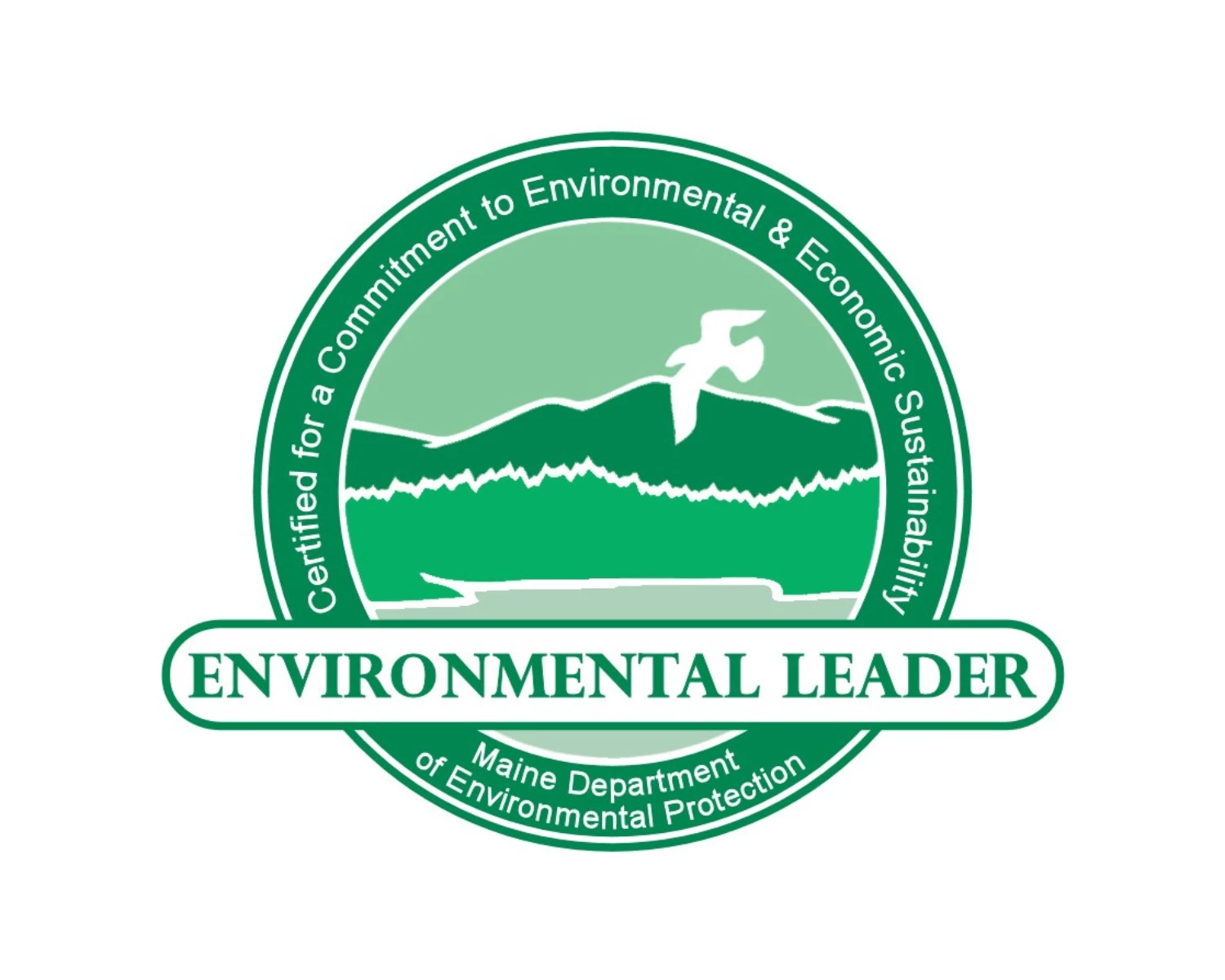 a green and white logo